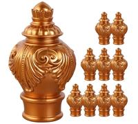 MINAOLULUS 10 Piezas de Remates Metálicos para Barras de Cortina, Tope Decorativo en Forma de Flor Pétalo, Material PVC Duradero, Accesorios para Extremos de Varillas de Cortinas, Color