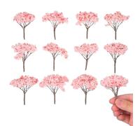 MINAOLULUS 12 Piezas Árboles Artificiales Miniatura de Exterior 6.5 Cm Flores Falsas de Cerezo para Decoración de Micropaisajes y Dioramas en Mesa, Balcón y Oficina