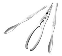 MINAOLULUS 1juego Herramientas para Comer Cangrejo con Pinzas y Tenazas de Acero Inoxidable Diseño Ergonómico Antideslizante para Mariscos Accesorios de Cocina Esenciales para Abrir Patas