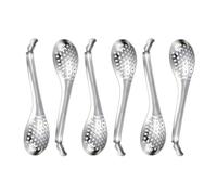 MINAOLULUS 6 Cucharas Coladoras y Larga Vida Útil de Acero Inoxidable para Cocina, Proceso de Pulido Espejo Color Plata, Ideales para Uso Doméstico