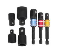 MINAOLULUS Adaptador de Enchufe de Acero de 7 Piezas Pasador de Bloqueo y Anillos, Juego de Conversión para Taladro Eléctrico y Llave de Trinquete en Taller