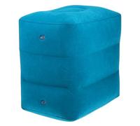 MINAOLULUS Almohada Inflable Reposapiés de Viaje para Avión y Oficina, Reposapiés Ajustable de Tres Capas en PVC, Cojín Hinchable Cómodo y Portátil Color Azul Peacock, Accesorio Ergonómico