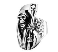 MINAOLULUS Anillo Calavera Retro para Hombres de Aleación Ligera y Portátil, Diseño Único y Creativo Adecuado para Uso Diario y Eventos Obsequios