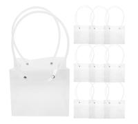 MINAOLULUS Bolsa de Obsequio Transparente para Ramos de Flores Asas Dobles, Tamaño 16x10x14 Cm, 10 Unidades para Embalaje de Flores, Dulces y Pasteles, Bolsa Práctica sin Olores ni