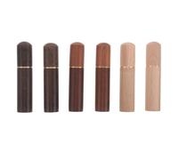 MINAOLULUS Caja de Almacenamiento de Suministros de Costura de Madera, Juego de 6 Unidades Tubo Organizador Portátil para Bordado, Estuche de Madera Natural y Rojo Adecuado para