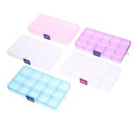 MINAOLULUS Caja Organizadora de Joyas 15 Compartimentos, 5 Divisores, Plástico Transparente, Tamaño Pequeño, para Almacenamiento de Cuentas, Componentes y Manualidades, Adecuado