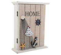 MINAOLULUS Caja Organizadora de Madera Estilo Mediterráneo para Llaves con Capacidad Grande y Montaje en Pared, Decoración Rústica para Oficina y Hogar
