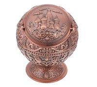 MINAOLULUS Cenicero Decorativo Diseño Retro y de Metal Tapa en Forma de Terráqueo Esférico la Difusión del Olor para Escritorio