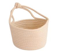 MINAOLULUS Cesta Colgante de Algodón Beige Redonda para Almacenamiento y Organización, Resistente y Decorativa, Adecuado para Juguetes y Ropa