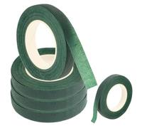 MINAOLULUS Cinta para Envolver Tallos Floral Verde, 5 Rollos de Cinta Adhesiva Elástica y Flexible para Arreglos, Bricolaje y Manualidades de Floristería, Suministros para Ramos y