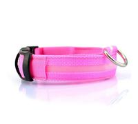 MINAOLULUS Collar de Perro Luminoso de Nylon Rosa de 2,5cm Múltiples Modos de Luz y Alta Visibilidad para Mascotas Patio Trasero y Noches Oscuras