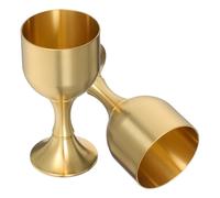 MINAOLULUS Copa cáliz pequeña de latón dorado, pack de 2 piezas para bodas y rituales clásicos, cáliz decorativo con estilo renacentista para eventos tradicionales