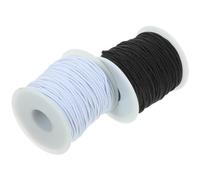 MINAOLULUS Cordón Elástico para Pulseras DIY de 1.5 Mm de Grosor, 2 Rollos Negro y Color Claro, 40 M en Total, Hilo para Abalorios de Joyería y Manualidades, Cuerda Resistente para Collares