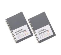 MINAOLULUS Cuaderno de Contraseñas Espiral A6 Gris Pp, Libro Organizador Alfabético con Pestañas, 2 Unidades, Libreta Pequeña para Registro Seguro de Usuarios y Sitios Web, Uso Oficina