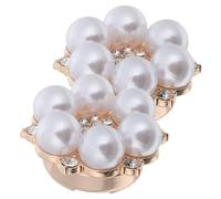 MINAOLULUS Cubrebotones Desmontables para Camisas de Mujer, 2 Piezas, con Perla Artificial y Aleación en Forma de Copo de Nieve, Diámetro Interior 13.5 Mm, Cubiertas de Botones sin