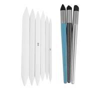 MINAOLULUS Difuminadores para Dibujar 9 Unidades con Esponja, Set de Palitos para Mezclar Pasteles al Óleo y Carboncillo, Herramientas de Arte para Bocetos y Técnicas de