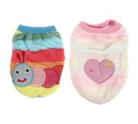 MINAOLULUS Disfraz para Perros Pequeños 2 Piezas Diseño de Corazón y Oruga, Ropa para Cachorros de Vellón Cálido y Transpirable, Accesorio para Fotografía y Disfraces de Cosplay