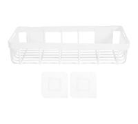 MINAOLULUS Estante de Baño Blanco Montado Pared sin Taladro, Organizador de Almacenamiento de Plástico Moderno para Baño y Ordenación de Artículos de Tocador