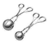 MINAOLULUS Fabricador de albóndigas y bolas de pescado de acero inoxidable con diseño en forma redonda, 2 piezas, ideal para cocina china y comida casera