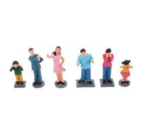 MINAOLULUS Figuras de Resina para Decoración Familiar, 6 Piezas de Mini Estatuas de Personajes en Escena de Conflicto Humano, Adornos Compactos para Escritorio y Sala, Modelo Decorativo
