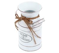 MINAOLULUS Jarrón Rústico de Hojalata Vintage con Asa, Maceta para Arreglos Creativos, Decoración para Hogar, Jardín y Mesa, Florero Decorativo Estilo Retro