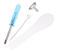 MINAOLULUS Juego de Embudo de Recarga para Urna de Cremación, Kit de Llenado de Acero Inoxidable para Joyas Funerarias, Mini Embudo Metálico Azul Destornillador y Cuchara, Accesorios