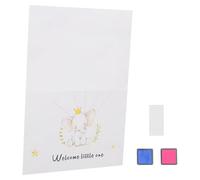 MINAOLULUS Kit de Árbol de Huellas Dactilares para Revelación de Género Cartel, 2 Tintas Azul y Rosa, 1 Hoja de Adhesivos, Libro de Visitas Interactivo para Shower y Fiestas de Ñiño