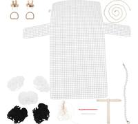 MINAOLULUS Kit para Hacer Bolsos DIY Cadena de Aleación de Zinc y Perlas Bolsa de Mano Tejida a Mano 8X4.7X2.4 Pulgadas Adecuado para Bolsos de Hombro y Uso Diario