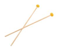 MINAOLULUS Mazos para Xilófono 1 Par Punta de Goma y Mango de Madera Maciza, Accesorios de Percusión Duraderos para Instrumentos de Percusión y Carrillón Escolar, Baquetas de Madera