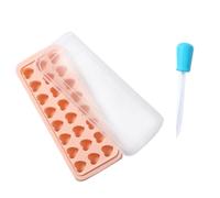 MINAOLULUS Molde de Silicona Color Aleatorio en Forma de Corazón con Tapa y Gotero, Fácil de Usar para Cubitos de Hielo Adecuado para Hacer Chocolate y Alimentos para Bebés