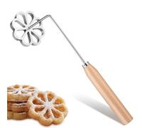 MINAOLULUS Molde para Buñuelos de Cocina con Mango en Aleación de Aluminio con Diseño Floral 10.43X3.62X0.86 Pulgadas para Uso en Repostería y Hogar