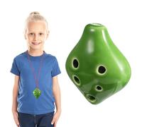 MINAOLULUS Ocarina de Cerámica Mini Verde, 6 Agujeros con Boca Corta, Instrumento Musical Portátil para Principiantes, Incluye Cordón y Partitura, Ocarina Alto Do para Práctica y Aprendizaje
