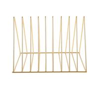 MINAOLULUS Organizador de Revistas Metálico para Escritorio, Estantería Industrial Triangular Dorada, Estante Multifuncional para Oficina con Amplio Espacio y Diseño Que Ahorra Espacio,