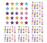 MINAOLULUS Pegatinas Acrílicas de Estrellas Multicolor 12x12 Mm, 25 Gemas Brillantes Autoadhesivas para Manualidades, Scrapbooking y Decoración Diy, Paquete de 10 Hojas Bricolaje