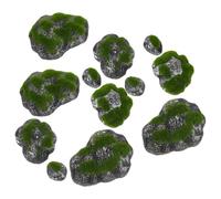 MINAOLULUS Piedras Decorativas de Musgo Artificial para Paisajismo, 2 Juegos de 6 Piezas Revestimiento Realista, Ideales para Decoración de Jardín de Hadas, Acuarios y Mesas,
