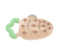 MINAOLULUS Plataforma de Percha de Madera Resistente para Jaula de Loros y Periquitos, Soporte de Juego Interactivo Forma de Zanahoria para Pájaros Pequeños, Juguete Masticable para Aves