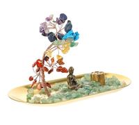 MINAOLULUS Quemador de Incienso Decorativo de Escritorio Árbol Cristal Multicolor, Pequeño Quemador de Sahumerio para Aromaterapia en Hogar y Oficina, Soporte para Ambientadores de