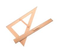 MINAOLULUS Regla y Escuadra de Madera 50 CM 2 Piezas Herramienta de Medición para Profesores en Aula y Costura