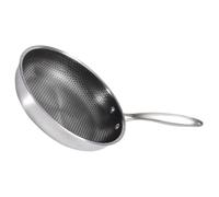 MINAOLULUS Sartenes Mango Ergonómico Estructura de Panal Bra Acero Inoxidable Sartén Pequeña para Huevos Apta para Estufas de Gas, Eléctricas E Inducción