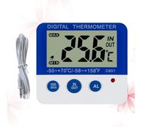 MINAOLULUS Termómetro Digital Modo Interior/exterior para Refrigerador y Congelador C601 Alarma de Temperatura Alta y Baja Temperatura Ajustable en Abs