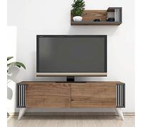 MINAR by Homemania Puerto TV, Mueble para la televisión Negro, Nuez