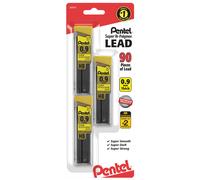 Minas Pentel Super Hi-Polymer de 0,9 mm HB, 30 minas por tubo, paquete de 3 tubos