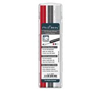 Minas universales de grafito en colores blanco y rojo para portaminas, ideales para dibujo, escritura y trabajos de precisión.