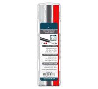 minas universales de grafito en colores blanco y rojo para portaminas, ideales para dibujo, escritura y trabajos de precisión.