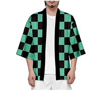 MINASAN Demon para Hombre Cosplay Disfraz Slayer Kimetsu No Yaiba Chamarra Abierta Botton Coat (B, L)