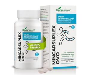 Mincarsuplex Ovo, 84 comprimidos, Soria Natural | Glucosamina, MSM y condroitina - Silicio - Membrana de huevo - Ácido hialurónico - Mantenimiento óseo - Articulaciones