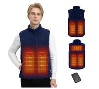 Mincoo Chaleco Calefactable Hombre Equipado con Batería USB de 10000 mAh, Chaleco Termico 3 Temperatura Ajustable con 5 Zonas Calefactables Ideal para Acampar Actividades al Aire Libre