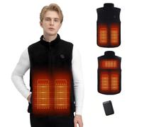 Mincoo Chaleco Calefactable Hombre Equipado con Batería USB de 10000 mAh, Chaleco Termico 3 Temperatura Ajustable con 5 Zonas Calefactables Ideal para Acampar Actividades al Aire Libre
