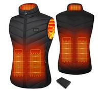 Mincoo Chaleco Calefactable Mujer, Chaleco Térmico con Bateria 10000 mAh, Temperatura Ajustable Chaleco Calentador con 3 Temperaturas 5 Zonas para Acampar Actividades al Aire Libre, Mujer, Gris, XXL