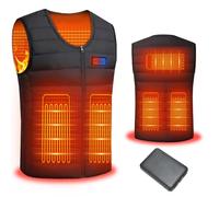 Mincoo Chaleco calefactable para mujer y hombre, con batería USB, 5 V, 10000 mAh, chaqueta térmica de invierno para actividades al aire libre, senderismo (FR/ES, Letras, XXL, Regular, Regular, XXL)